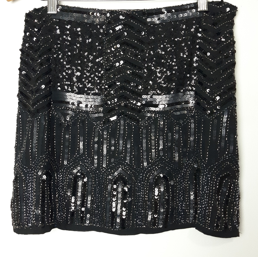 Black Sequin Miniskirt